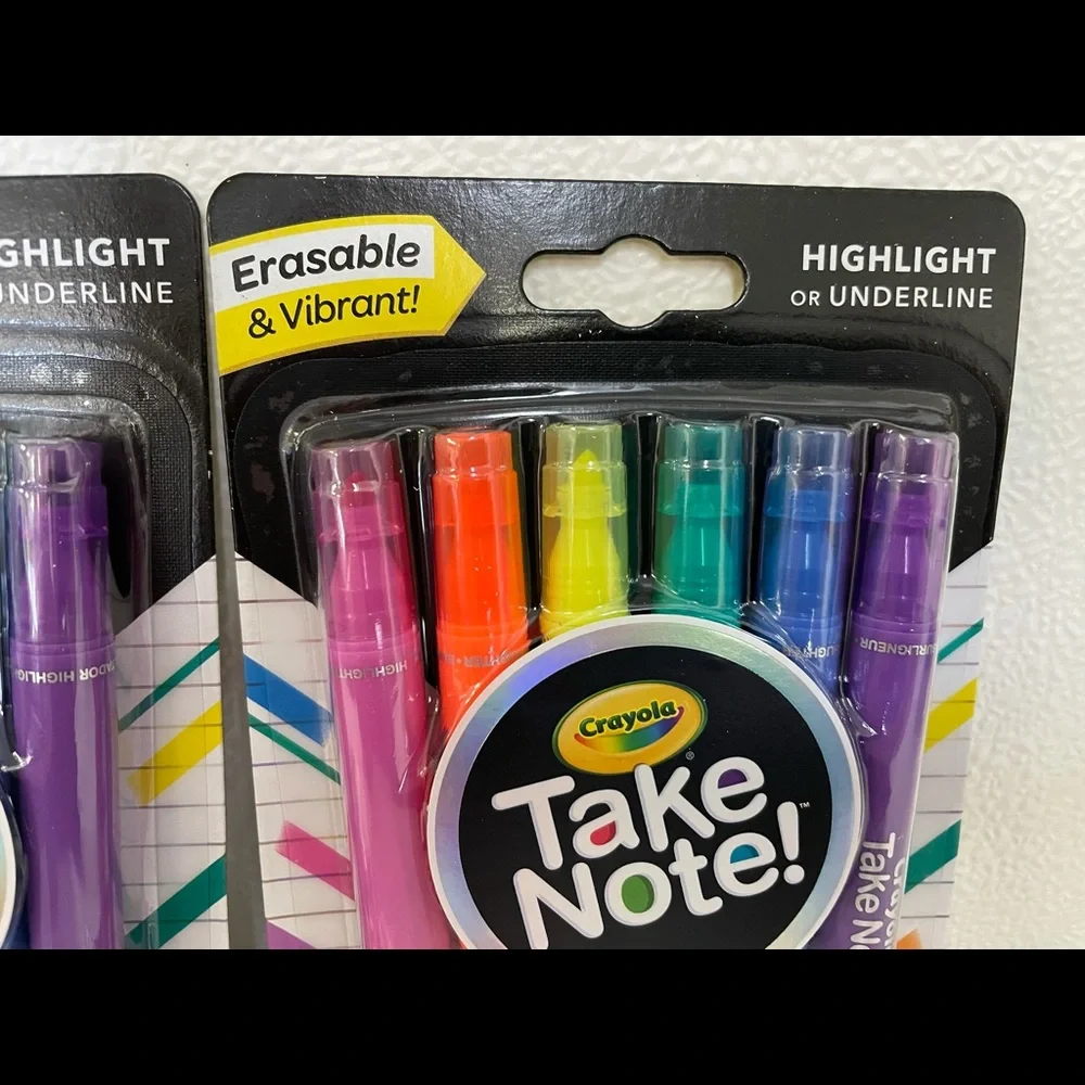 5 New Packs Of Crayola Erasable Highlighters